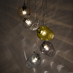 Люстра каскадная с 5-ю разноцветными стеклянными плафонами Kaleido варинант исполнения - 4 | Loft Concept в Саратове