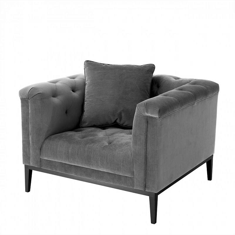 Кресло Eichholtz Chair Cesare Grey Серый Темная бронза Кресло Eichholtz Chair Cesare Grey Серый Темная бронза в Саратове | Loft Concept