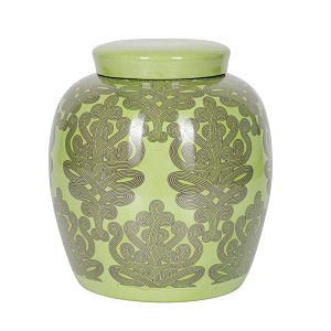 Банка с крышкой Porcelain Malachite Jar