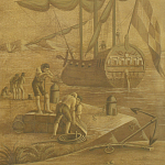 Обои ручная роспись Views of Italy Sepia варинант исполнения - 2 | Loft Concept в Саратове