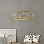 Люстра золотая из пересекающихся прямоугольных элементов Thin Intersecting Rectangles варинант исполнения - 3 | Loft Concept в Саратове