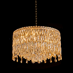 Люстра круглая с хрустальными подвесками на золотистом каркасе Roul Crystal Light варинант исполнения - 3 | Loft Concept в Саратове