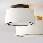 Потолочный светильник с круглым хлопковым абажуром Frosted Diffuser варинант исполнения - 2 | Loft Concept в Саратове