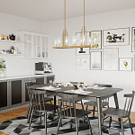 Люстра прямоугольная цвета латунь с прозрачными рифлеными цилиндрическими плафонами Kichler варинант исполнения - 8 | Loft Concept в Саратове