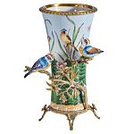 Ваза из фарфора с птицами на бронзовой ветке Garden of Eden варинант исполнения - 1 | Loft Concept в Саратове