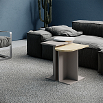 Стол журнальный бежево-серый из 3-х частей со столешницами в виде геометрических элементов MUND SIDE TABLE LIGHT MOCHA варинант исполнения - 1 | Loft Concept в Саратове