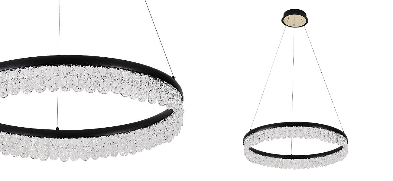 Круглая светодиодная люстра Pettico Black Круглая светодиодная люстра Pettico Black - Loft-Concept в Саратове