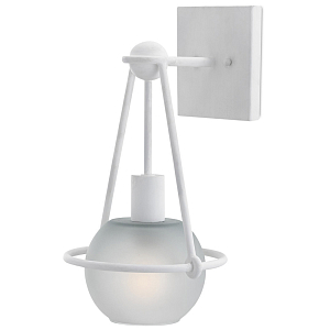 Бра белое с матовым стеклянным плафоном в форме шара White Lighthouse