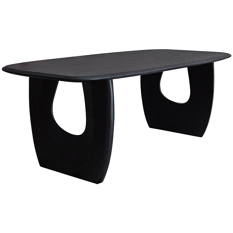 Обеденный стол из массива акации Veras Black Dining Table Черный Обеденный стол из массива акации Veras Black Dining Table Черный в Саратове | Loft Concept