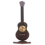 Часы настольные в виде гитары из натурального камня Обсидиан Stone Clock варинант исполнения - 3 | Loft Concept в Саратове