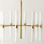 Люстра золотая с 16-ю тонкими цилиндрическими плафонами Shoulders варинант исполнения - 1 | Loft Concept в Саратове