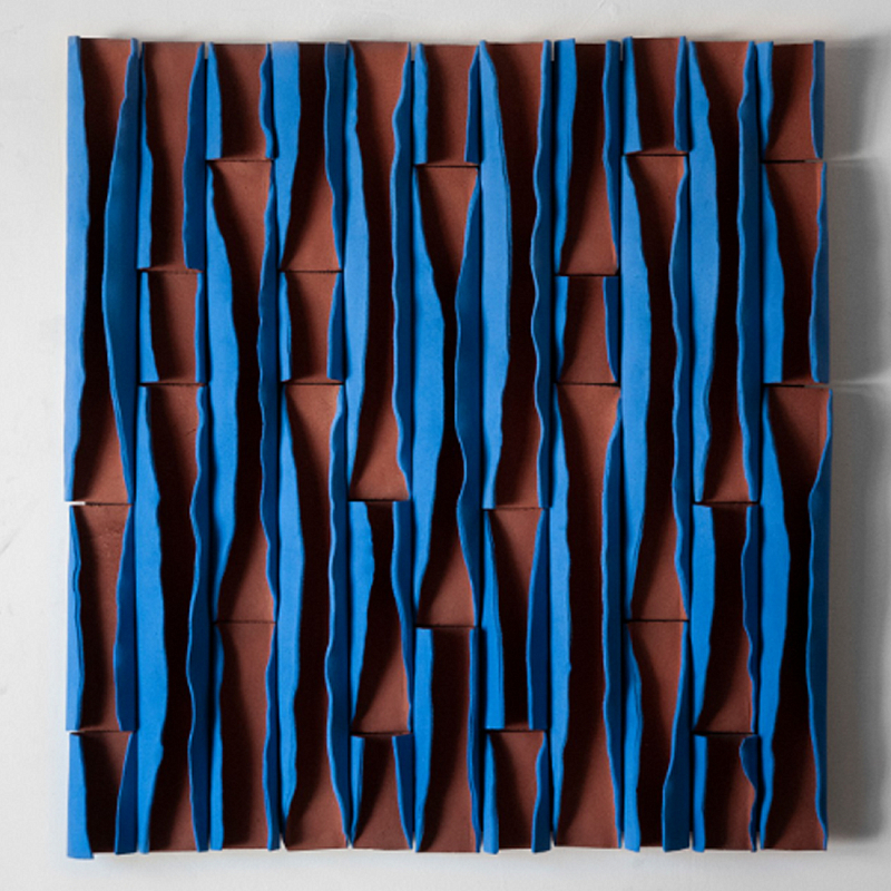 Объемное фактурное панно Metropolis Terracotta and Blue Синий Терракотовый Объемное фактурное панно Metropolis Terracotta and Blue Синий Терракотовый в Саратове | Loft Concept