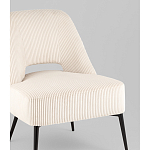 Кресло лаунж Бостон велюр рельефный молочный на черных ножках варинант исполнения - 2 | Loft Concept в Саратове