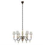 Люстра на металлическом основании с 6-ю белыми тканевыми абажурами Terrain варинант исполнения - 1 | Loft Concept в Саратове