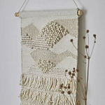 Панно из шерсти и хлопка с узором Beige Calista Serene варинант исполнения - 6 | Loft Concept в Саратове