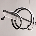 Люстра линейная черного цвета с волнообразным металлическим элементом Luke Lampco Tracer Lamp варинант исполнения - 7 | Loft Concept в Саратове