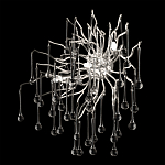 Бра с лучеобразным основанием и подвесками из прозрачного стекла в виде длинных капель Droplet Chandelier варинант исполнения - 12 | Loft Concept в Саратове