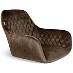 Барный стул со спинкой и подлокотниками на 4-х черных ножках Douglas Rhombus Коричневый Велюр варинант исполнения - 2 | Loft Concept в Саратове