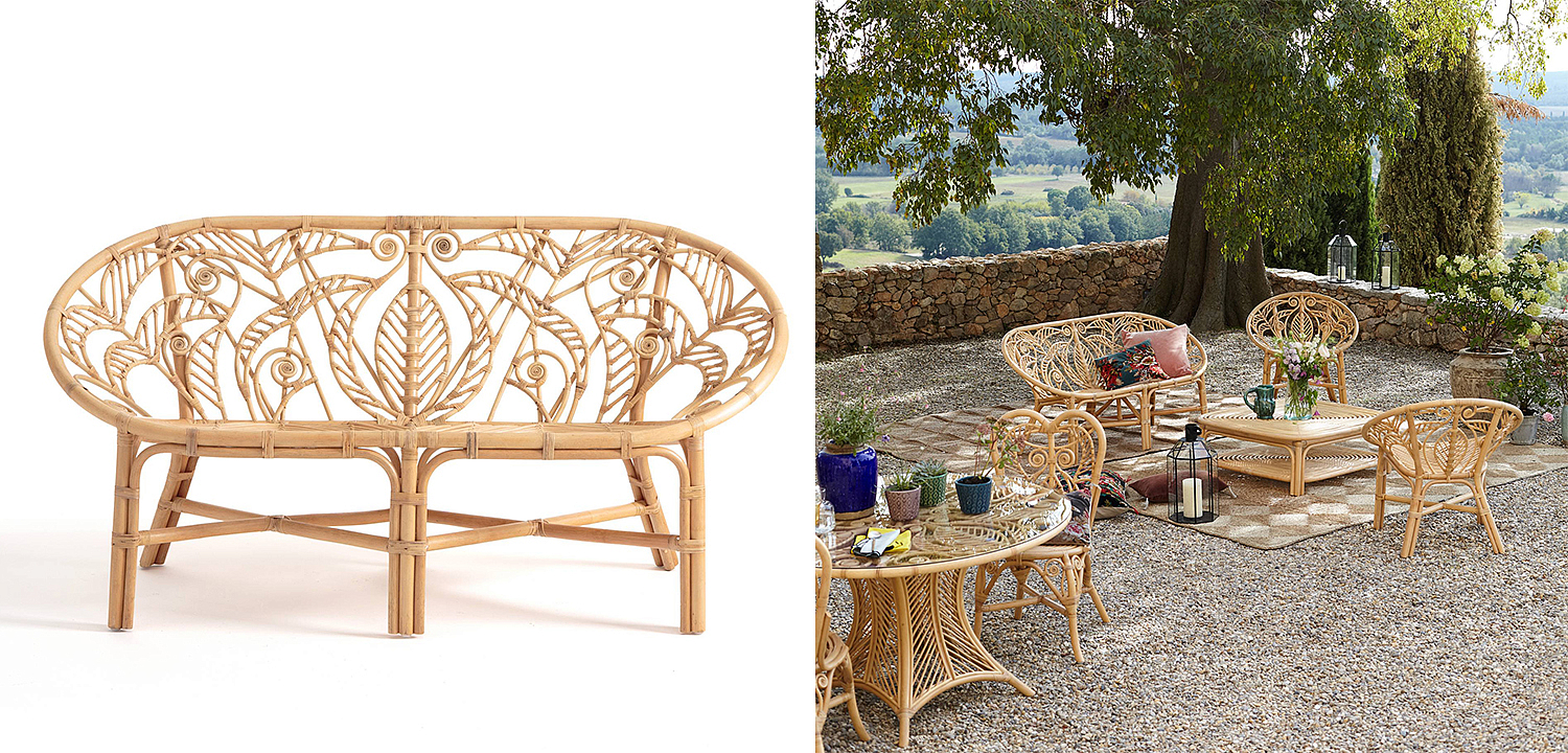 Уличный диван из ротанга Wicker Pattern Sofa Уличный диван из ротанга Wicker Pattern Sofa - Loft-Concept в Саратове