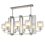 Люстра прямоугольной формы с 8-ю цилиндрическими плафонами из стекла Laurent варинант исполнения - 2 | Loft Concept в Саратове
