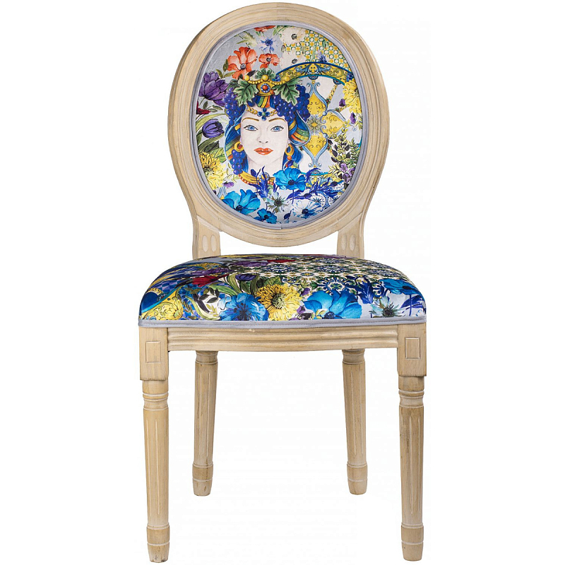 Стул French Extra blue Синий Бежевый Желтый Стул French Extra blue Синий Бежевый Желтый в Саратове | Loft Concept