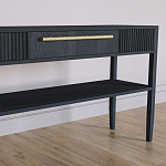 Дизайнерская Консоль с полкой и ящиком Primo Черный дуб варинант исполнения - 3 | Loft Concept в Саратове