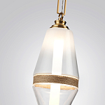 Подвесной светильник со стеклянным плафоном и декоративной вставкой из текстурного камня Tectona  варинант исполнения - 5 | Loft Concept в Саратове