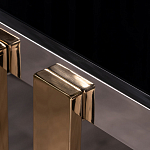 Консоль в современном стиле с черной стекляной столешницей Console with Black Glass варинант исполнения - 2 | Loft Concept в Саратове