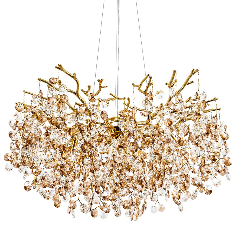 Люстра с хрустальными подвесками Fairytree Gold Crystal Chandelier 10 Золотой Прозрачный Коричневый Люстра с хрустальными подвесками Fairytree Gold Crystal Chandelier 10 Золотой Прозрачный Коричневый в Саратове | Loft Concept
