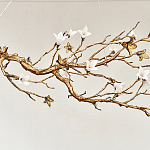 Люстра в виде золотой ветки с цветами Glass Flower Pendant Light варинант исполнения - 7 | Loft Concept в Саратове