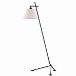 Торшер с черным наклонным корпусом и конусовидным абажуром Black Tripod варинант исполнения - 4 | Loft Concept в Саратове