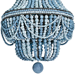 Люстра каплевидной формы украшенная круглыми бусинами синяя Blue Wooden Beads Chandelier варинант исполнения - 1 | Loft Concept в Саратове