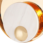 Бра с круглым плафоном из белого мрамора и золотистым металлическим обрамлением  Ginger & Jagger варинант исполнения - 2 | Loft Concept в Саратове