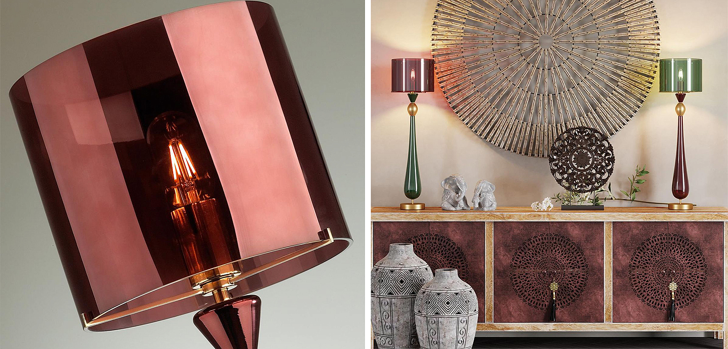 Настольная лампа Roser Burgundy Table Lamp Настольная лампа Roser Burgundy Table Lamp - Loft-Concept в Саратове