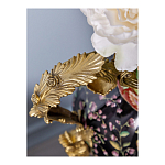 Ваза из фарфора черная с цветочной росписью и бронзовыми элементами Spring Garden варинант исполнения - 4 | Loft Concept в Саратове