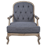 Кресло с пуфом с мягкой обивкой из льна Edward Armchair grey варинант исполнения - 1 | Loft Concept в Саратове