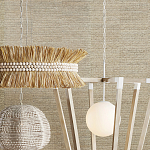 Подвесной светильник в форме купола с декором из круглых деревянных бусин White Wooden Beads Chandelier варинант исполнения - 5 | Loft Concept в Саратове