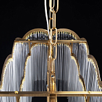 Люстра прямоугольная на цепях с прозрачными трубками и волнистым краем Nembus варинант исполнения - 10 | Loft Concept в Саратове