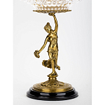 Чаша стеклянная прозрачная на бронзовой подставке с фигуркой девушки Eden Garden варинант исполнения - 2 | Loft Concept в Саратове