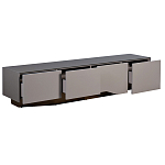 Тумба под телевизор со стеклянной столешницей и с выдвижными ящиками Minimalist Accent варинант исполнения - 2 | Loft Concept в Саратове