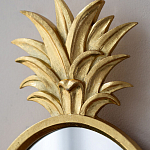 Зеркало овальной формы с золотистой рамкой и декоративной верхушкой в виде ананаса Pineapple Shine  варинант исполнения - 3 | Loft Concept в Саратове