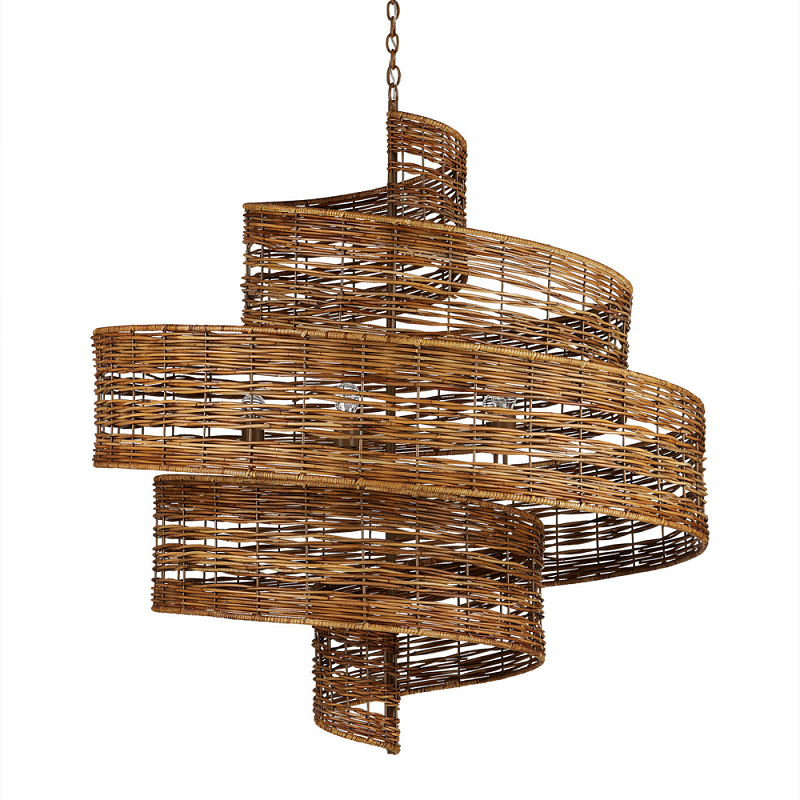 Люстра фактурная в виде спирали Enveloping Art Коричневый в Саратове | Loft Concept 