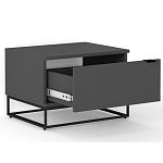 Тумба прикроватная цвета графит с ящиками Strict Lines варинант исполнения - 3 | Loft Concept в Саратове
