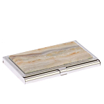 Визитница карманная металлическая с накладкой из натурального камня Агат Stone Business Card Holders  варинант исполнения - 2 | Loft Concept в Саратове