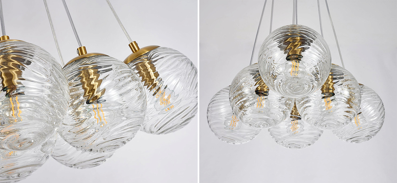 Люстра Perforated Glass Bubbles 6 ламп Люстра Perforated Glass Bubbles 6 ламп - Loft-Concept в Саратове