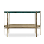 Консоль овальной формы золотая с полкой для хранения Craig варинант исполнения - 1 | Loft Concept в Саратове