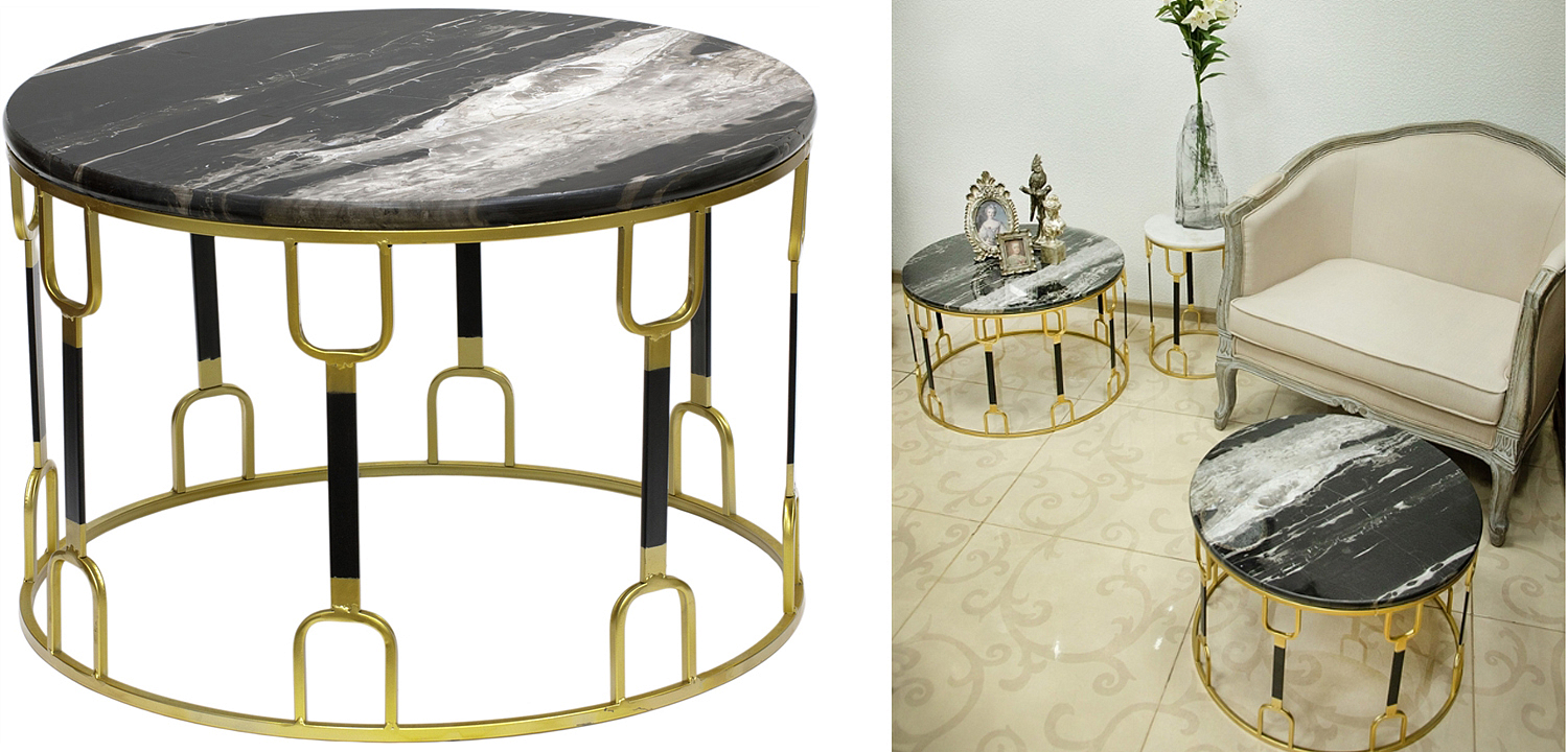 Приставной стол Dorius Side Table black marble Приставной стол Dorius Side Table black marble - Loft-Concept в Саратове