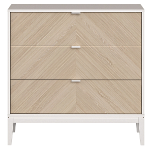 Комод белый с выдвижными ящиками цвета древесины Fjord