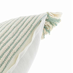 Чехол на подушку мятного цвета с бахромой и объемным узором Ethnic mix варинант исполнения - 3 | Loft Concept в Саратове