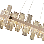 Люстра подвесная прямоугольная с рифлёными прозрачными элементами и золотым основанием Aurea Vista варинант исполнения - 2 | Loft Concept в Саратове